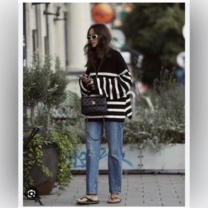 & other stories half-zip striped size XS